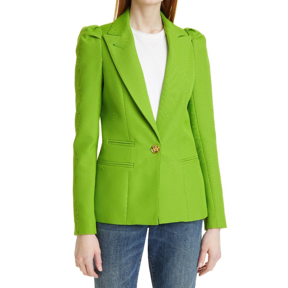 Smythe Box Pleat Blazer in Lime Green, size 4 (fits size 2) - Picture 2 of 10